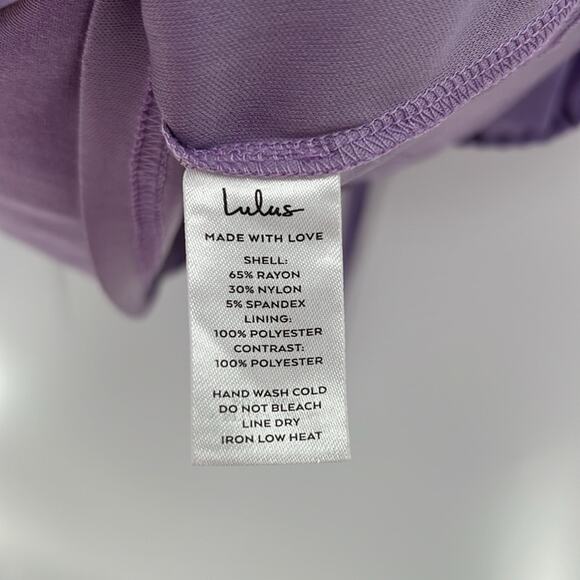 Lulus Delightful Love Lavender Lace Up Balloon Sleeve Mini Dress - Small - NWOT - Picture 6 of 10